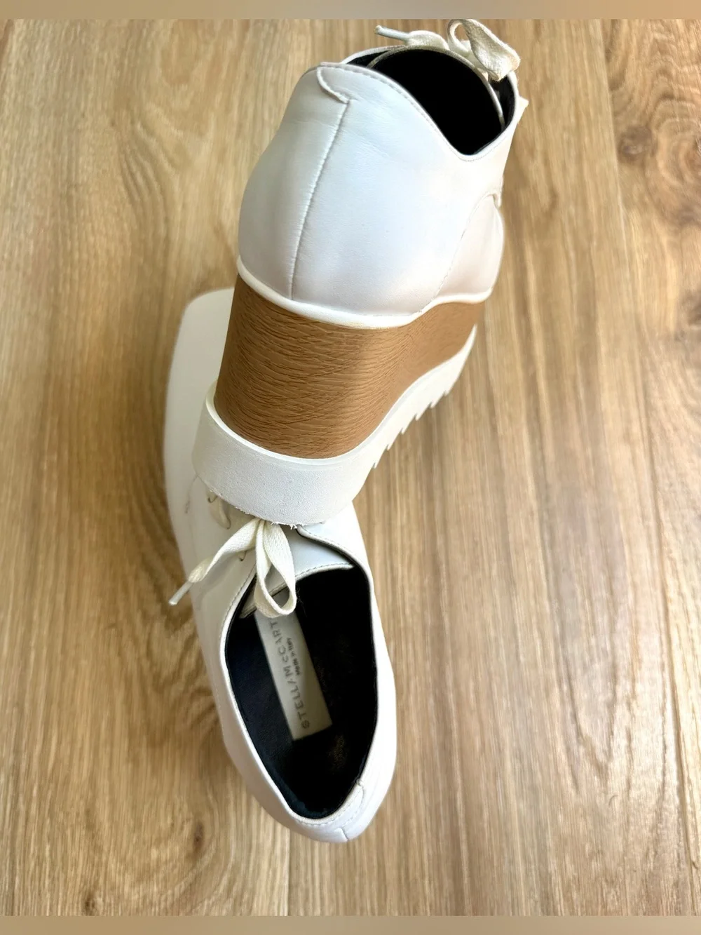 Stella McCartney Elyse White Platform Oxford Shoes Size 39